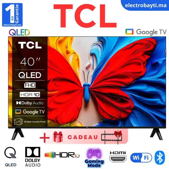 TV QLED TCL 40S5K – 40 pouces Full HD avec Google TV et Dolby Audio